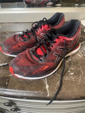 Asics Red and Black Running Sneakers